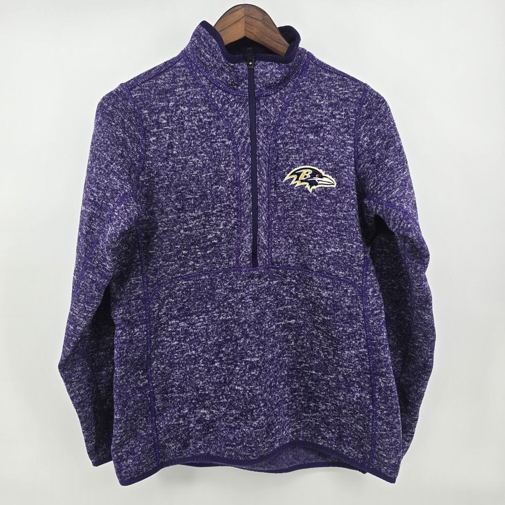 Antigua Baltimore Ravens 1/4 Zip Pullover Men's Medium Purple‎ Pullover Football